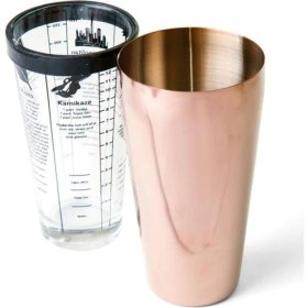 Resim TeknoTrust Bakır Kokteyl Shaker 700 ml, şık ve kullanışlı ev ve bar aksesuarı 