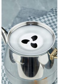 Resim Everest 18/10 Paslanmaz Çelik Jumno Boy Çaydanlık 2 L Demlik 3,25 L Alt Hazne Yeşil 