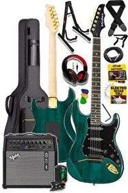 Resim Midex GLC-40GR-50AMP 50 W Şarjlı BT Amfi Kulaklık ve Full Elektro Gitar Seti 