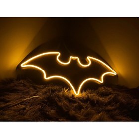 Resim Neon Led Tabela Yarasa Batman Modeli Duvar Dekorasyon Renkli 