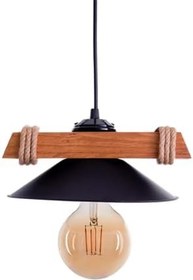 Resim Ahşap Tekli Modern Sarkıt koyu renk şapkalı 