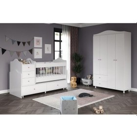 Resim Angel Büyüyebilen Pembe Kulplu Bebek Odası Takım 