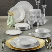 Resim Porland Wavy Beyaz 12 Kişilik Yemek Takımı 