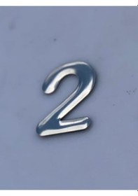 Resim Kapı Numarası Krom Metal 4.2Cm No 2 Yapişkanli 