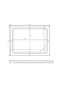 Resim Shower 75X110 Dikdörtgen Flat Duş Teknesi 