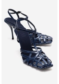 Resim Luvishoes Allos Lacivert Kadın Topuklu Ayakkabı Lacivert 