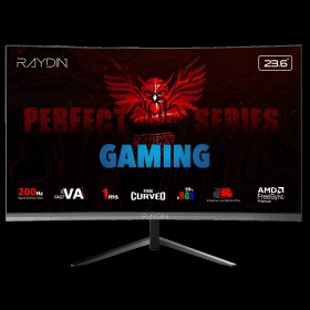 Resim Raydın Mm24rfa-200hz, 23.6", 1ms, 200hz, Full Hd, Hdmı, Dp, Hoparlör, Va Led, R1650 Curved, Frameless, Freesync Gaming Monitör 