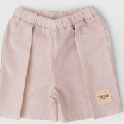 Resim Keten Pileli Şort Fildişi 