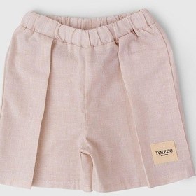 Resim Keten Pileli Şort Fildişi 