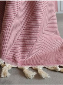 Resim %100 Pamuk Koltuk Örtüsü - Çok Amaçlı Koltuk Şalı, Pike, Piknik Örtüsü-170x220cm Gulkurusu Gül Kurusu 