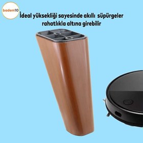 Resim Badem10 Linden Lüks Mobilya Kanepe Sehpa TV Ünitesi Koltuk Ayağı 14 cm Kahverengi Ahşap Desenli Baza Ayak 