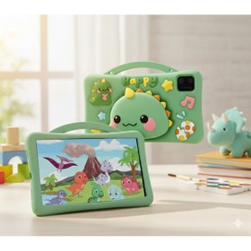 Resim NEFFO 5G Wifi Android 13 Çocuk Tableti – Ön & Arka Kameralı, Eğitim ve Oyun İçin Kılıflı Tablet Yeşil 
