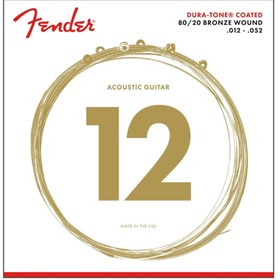 Resim Fender 880L Dura-Tone Coated Light Akustik Gitar Teli (12-52) 