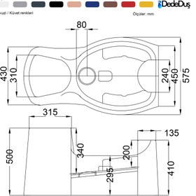 Resim Abdest Ünitesi - 58x100 / Siyah / Oturmalı 