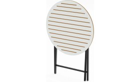 Resim Eportatif Katlanır 4 Kişilik Yuvarlak Bahçe Masası Bistro Masa 70X70 Beyaz 1507 