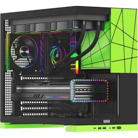Resim Dragos Prizma 5x Argb Fan Type-C 1000W 80+ Bronze Pcıe 5.1 Atx 3.0 Atx Mid Tower Kasa Yeşil 