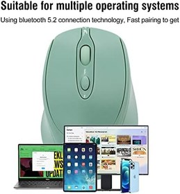 Resim Dizüstü Bilgisayar/iPad/MacBook Pro/Air için Şarj Edilebilir Kablosuz Fare, Surface Pro/PC/Lenovo/Samsung Tablet için Sessiz Taşınabilir İnce (Açık Yeşil) 