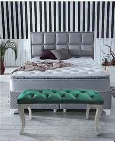 Resim Yeşil Chester Model Babyface Kumaş Bench&koltuk&tabure&pofuduk Yatak Odası Takımı Ucu&önü Puff 