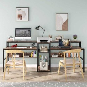 Resim Zizuva Tasarım 240x60x75 CM 2 Kişilik Ceviz Çalışma Masası 