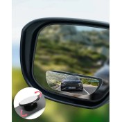 Resim GD24 Kör Nokta Aynası Dikdörtgen Çerçevesiz Gerçek Cam Ultra Ince 90 mm 360 Derece 