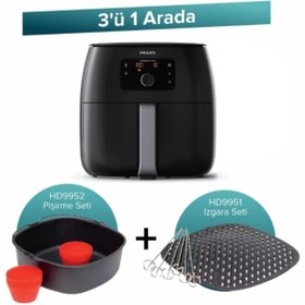 Resim Philips 3 Ü 1 Arada Set Xxl 7,3 Lt Airfryer Hd9952 Pişirme Seti Hd9951 Izgara Seti - Onerous Tartı 