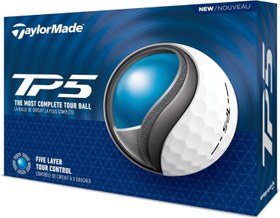 Resim TP5 Tour Spin Golf Topu, 5 Katmanlı, Yumuşak Hissiyat ve Yüksek Green Çevresi Spin - Beyaz 