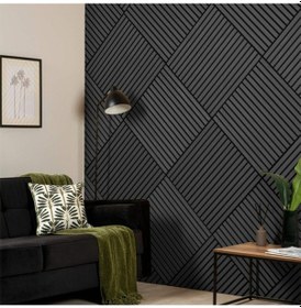 Resim Antrasit 40x40cm Yeni Nesil Akustik Ahşap Duvar Paneli 