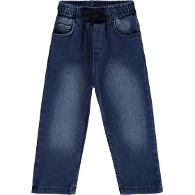 Resim Civil Boys Beli Lastikli Jogger Pantolon Kot Mavi 2-5 Yaş Erkek Çocuk Düz Kesim Dokuma Kumaş 