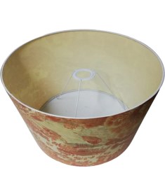 Resim Normadia Açık Kahve Desenli Lambader Şapkası, 40 cm Çap, 33 cm Yükseklik 