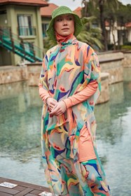 Resim Marina Desenli Pareo Kaftan P2409 
