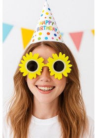 Resim Parti Gözlükleri Papatya Çerçeveli Sarı-beyaz Renkli Eğlenceli Papatya Partisi Diğer 