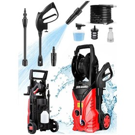 Resim Dragro Alman LT701G-2500A 180 Bar 2500 W Yüksek Basınçlı Yıkama Makinesi Kırmızı 