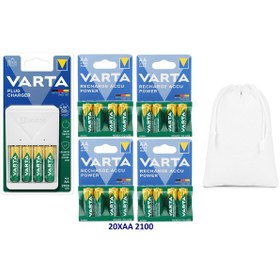 Resim Varta Plug Şarj Cihazı+20x2100mAh AA Şarjlı Kalem+ÇANTA 