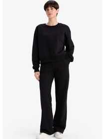 Resim Defacto Boxy Fit Basıc Sweatshirt B8568AX24WN Siyah 