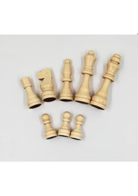Resim Ahşap Satranç Taşları Küçük Size Renkli 