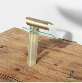 Resim İsaoğlu Yapı Antik Gold Lavabo Bataryası Çanak Lavabo Armatür Glass Design Mat Gold Batarya Gold 