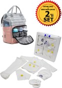 Resim TangModa Hastane Çıkışı 5 Li Kız Bebek Yeni Doğan Giyim Seti Ve Anne Bebek Bakım Çantası 2 Li Doğum Seti 
