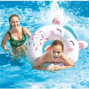 Resim + 8 Yaş Sevimli Hayvanlar Figürlü Çocuk Simit Şişme Havuz Ve Deniz Yüzme Simidi M-59266 