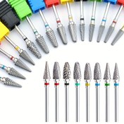 Resim 1 veya 5'li set Tungsten Çelik Tırnak Parlatma Uçları, Tırnak Matkap Uçları, Tırnak Parlatma Temizleme Fırçası, Akrilik Jel için Pedikür Çıkarıcı, Tırnak Parlatma Araçları, Tırnak Sanatı Pedikür Manikür Araçları 