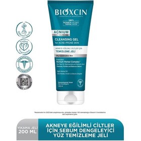 Resim Bioxcin Acnium Sebum Dengeleyici Yüz Yıkama Jeli 200 ml Salisilik Asit Çay Ağacı Niasinamid 