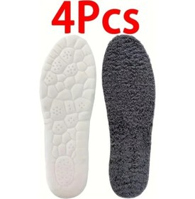 Resim Gateesat 4 Adet Kışlık Sıcak Yumuşak Tabanlık - Erkek Kadın Kar Botu İçin Kaymaz Dayanıklı 