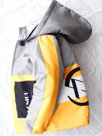 Resim GallanD Çocuk Mont Hardal Gri Renk Tak Çıkart Kapüşonlu Fermuarlı Elyaflı Orta Kalın Kışlık Dijital Baskılı 