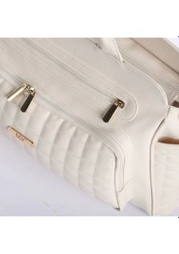 Resim M&y Juno Deri Anne Bebek Bakım Çantası 7281 Krem 