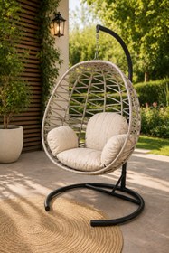 Resim EVİTAÇ Lüks Rattan Örgü Salıncak Tek Kişilik 