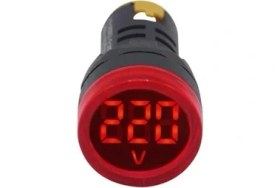 Resim 24V-550V Dijital Voltmetre (Ledli) (22/29.5 Mm) Kırmızı 