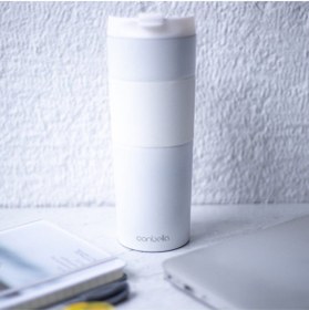 Resim Conbella Frenchy White Çelik Termos French Press Özellikli 500 Ml, Beyaz 