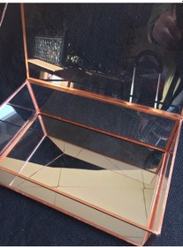Resim Dekoratif Cam Takı Mücevherat Kutusu Aynalı 25X15X8 Cm 