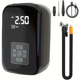 Resim Willowhaven Siyah Kablosuz 150psı Usb Şarjlı Dijital Ekranlı Portatif Şişirme Cihazı Araç Bisiklet Balon 