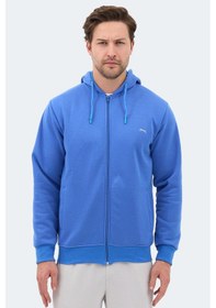 Resim Slazenger Majestıc I Erkek Fermuarlı Kapüşonlu Cepli Indigo Sweatshırt Indigo 