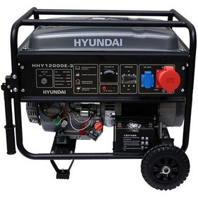 Resim Hyundai HHY12000E-3 10Kw 380V Marşlı 27l Bakır Sargı Trifaze Benzinli Jeneratör 